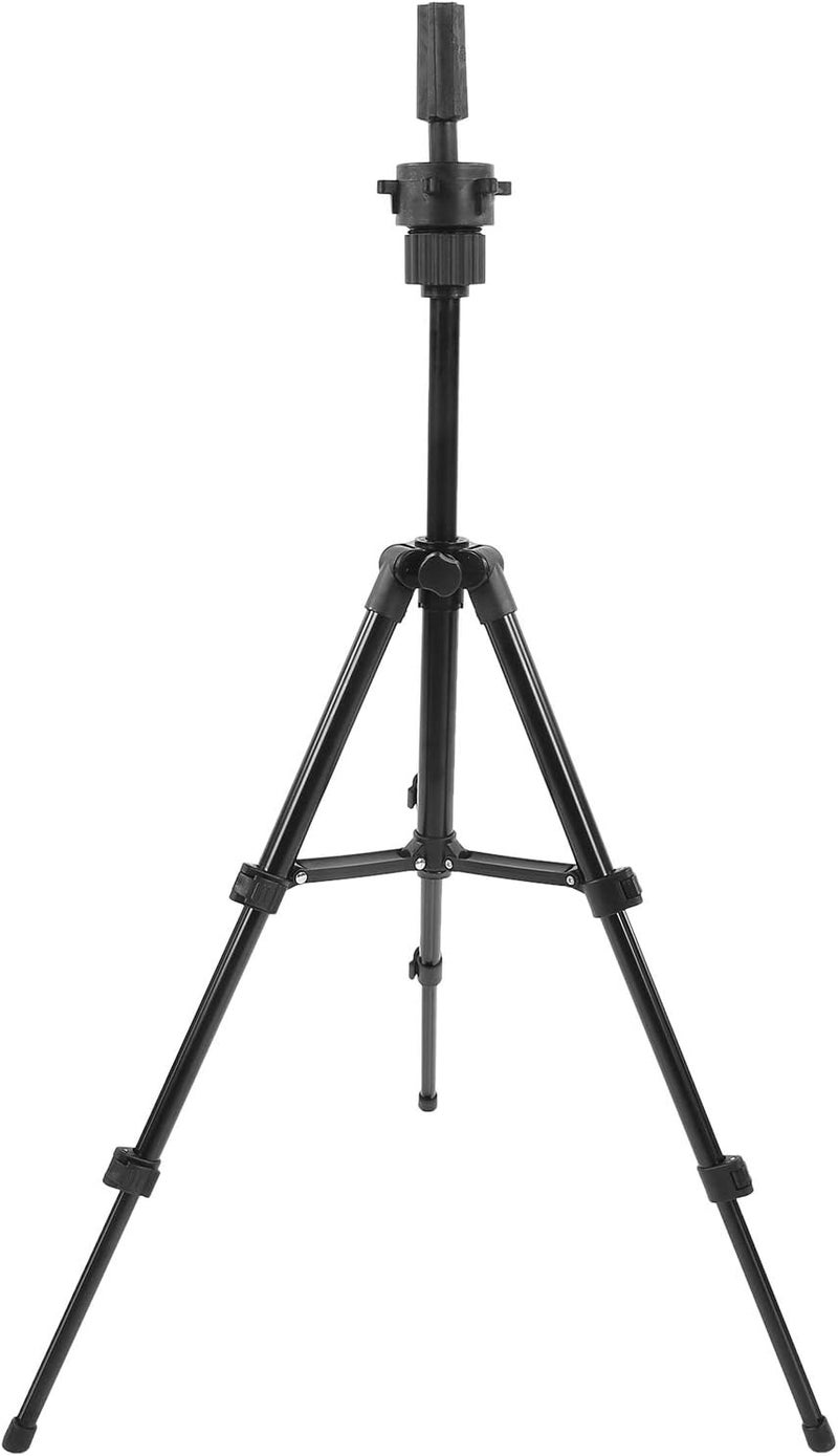 Aluminum Alloy Wig Head Holder Stand, Tripod Mannequin Head Bracket, Adjustable Height 26.5 to 70cm with Non - Slip Base for Hairdressing Training and Salon Display (Black) - Image 5