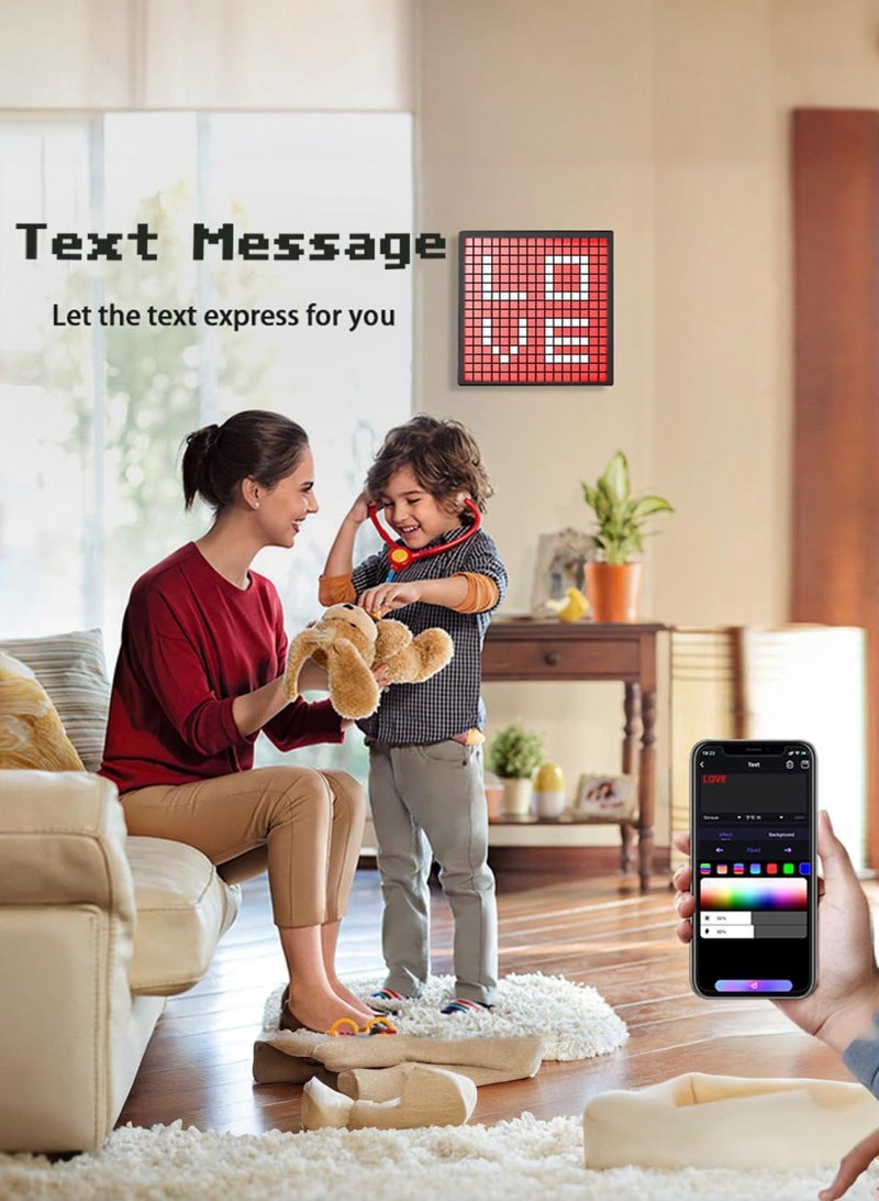 شاشة بكسل ليد ذكية تحكم بالتطبيق لوحة رسائل صور متحركة موسيقى ساعة منبه مؤقت إضاءة ديكور جدار غرفة نوم ألعاب منزل مكتب حفلات رمضان إضاءة متناغمة - Image 4
