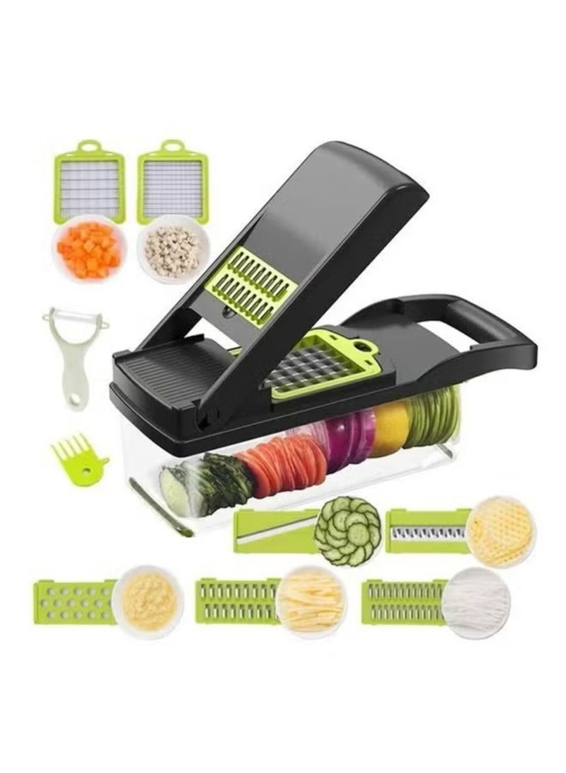 Denx 15 In 1 Interchangeable Blades Vegetable Chopper Slicer Multicolour - Image 3