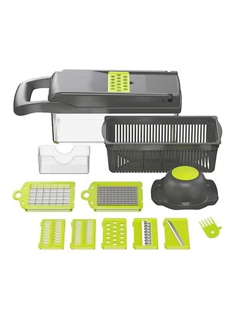 Denx 15 In 1 Interchangeable Blades Vegetable Chopper Slicer Multicolour - Image 2