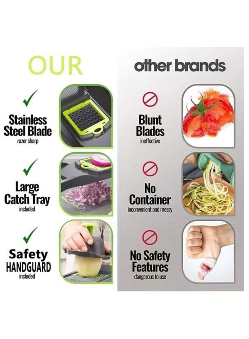 Denx 15 In 1 Interchangeable Blades Vegetable Chopper Slicer Multicolour - Image 4