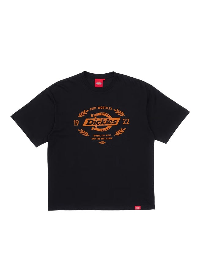 Dickies Men's Letter Print Trendy Short-sleeve T-shirt, Dk012598, Black, L - Image 1