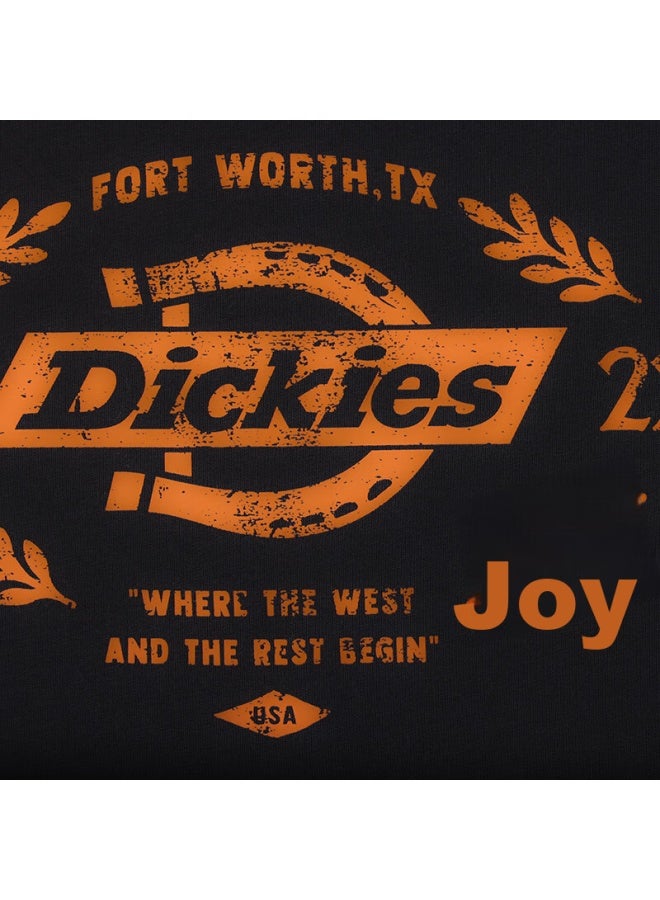 Dickies Men's Letter Print Trendy Short-sleeve T-shirt, Dk012598, Black, L - Image 5