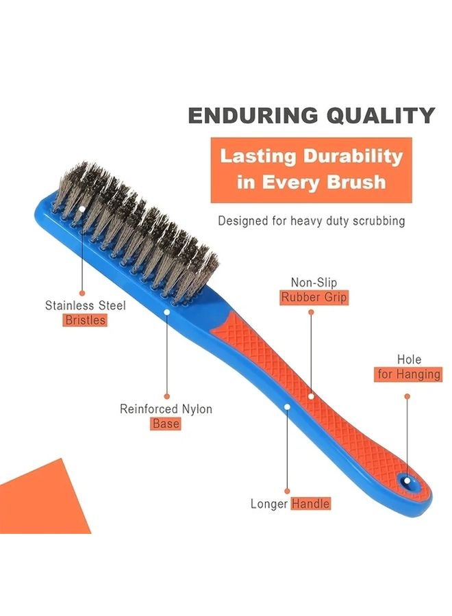 4pcs Metal Wire Brush Rust Remover Concrete Paint Cleaning Tool - Image 4