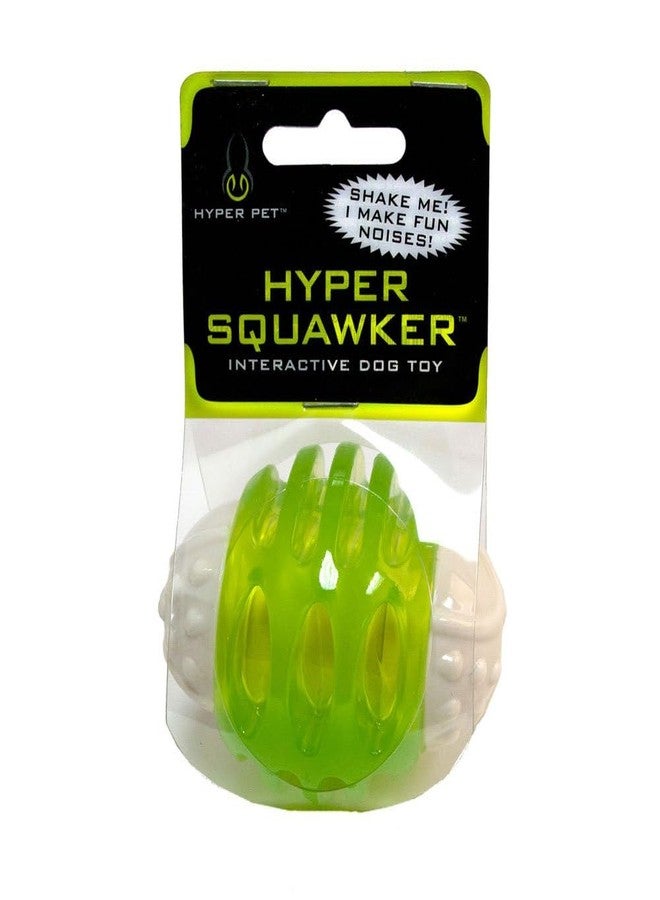 Hyper Pet Squawker Ball Dog Toy, Medium, Green/White