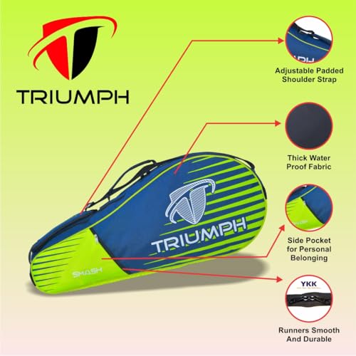 Triumph Pro-302 (New) Single Compartment Badminton Bag Navy/Lime - Image 2