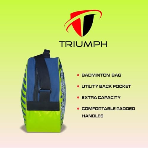 Triumph Pro-302 (New) Single Compartment Badminton Bag Navy/Lime - Image 4