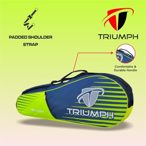 Triumph Pro-302 (New) Single Compartment Badminton Bag Navy/Lime - Image 5