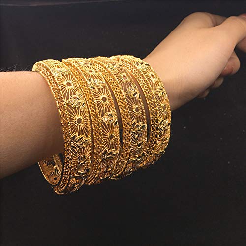 Ethlyn Mother's Day Gifts for her 24K Gold Plated Women Bangles Bracelets Wedding Mom Birthday Gifts - Image 2