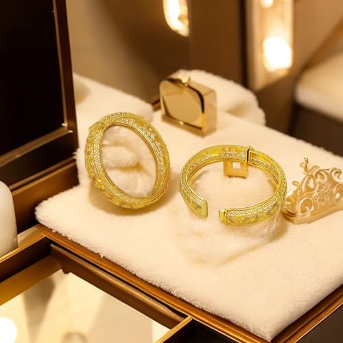 Ethlyn Mother's Day Gifts for her 24K Gold Plated Women Bangles Bracelets Wedding Mom Birthday Gifts - Image 3