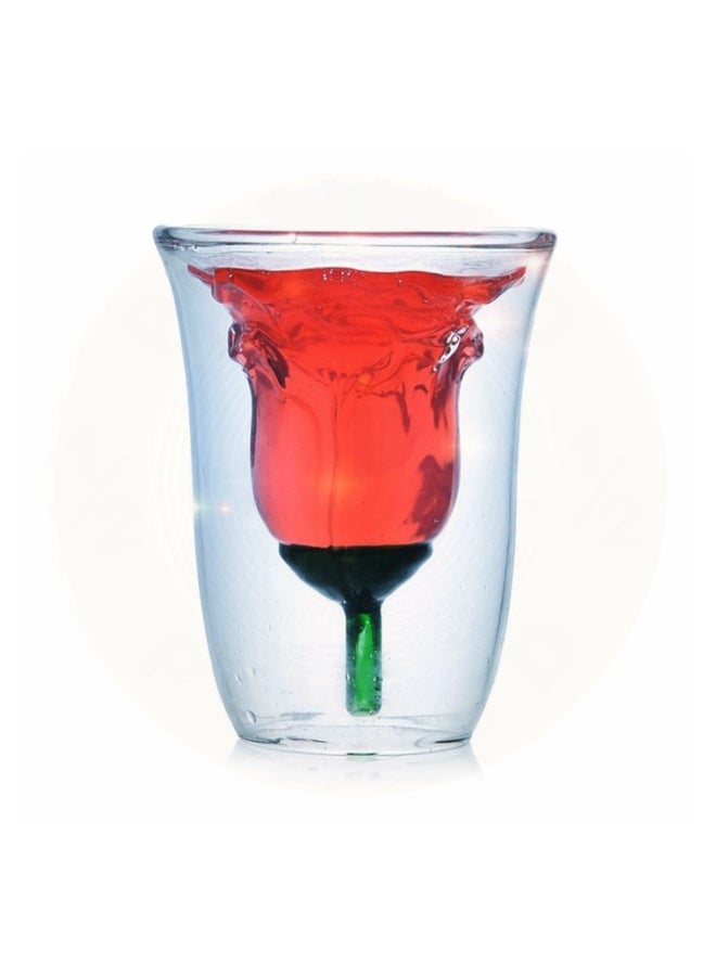 Halfpound Double-walled glass cup with a rose design - Image 5
