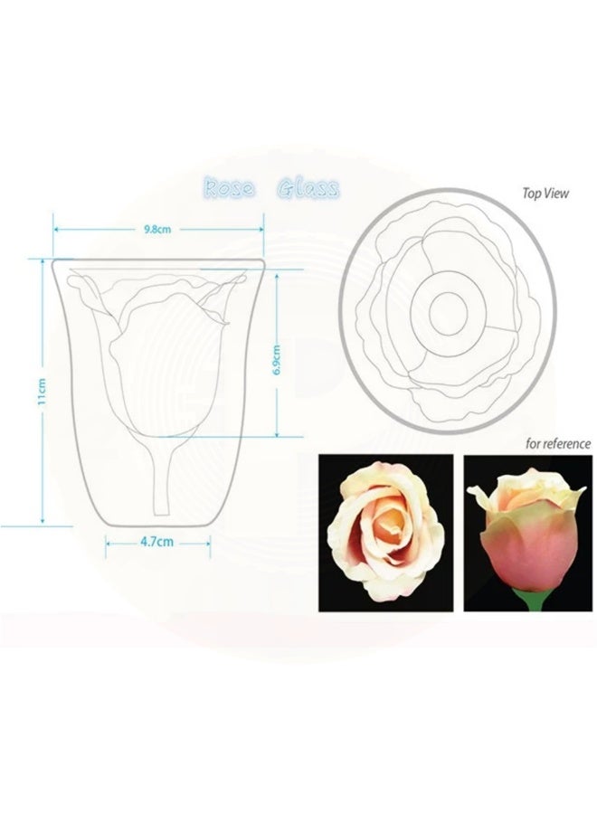 Halfpound Double-walled glass cup with a rose design - Image 3