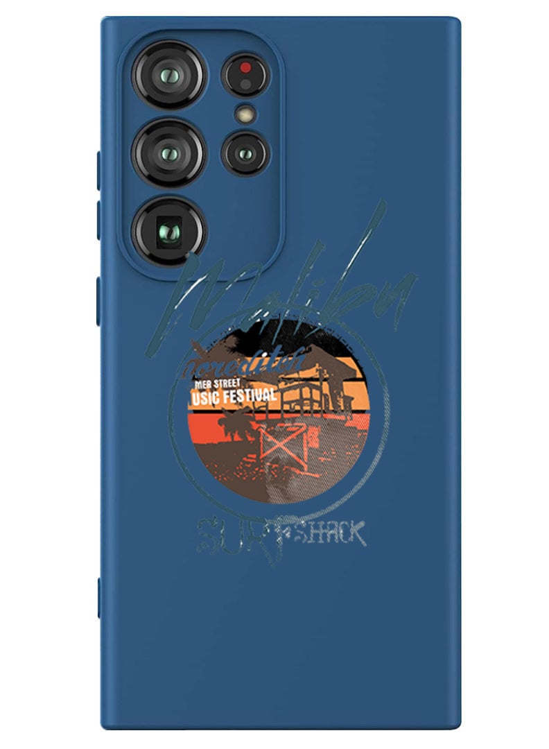 Theodor Protective Slim Fit Case Liquid Silicone Cover with Full Body Protection Anti-Scratch Shockproof Case For Samsung Galaxy S24 Ultra (Blue) - maliby surf shock - Image 1