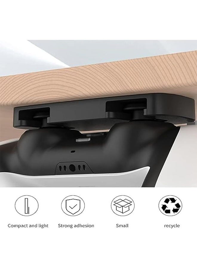 PS5 PS4 وحدة التحكم جدول الوقوف، تحت مكتب التثبيت مع حامل لاصق قوي لـ DualSense و DualShock، جدول تنظيم وإدارة المكتب، أسود - Image 3