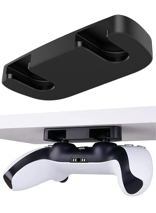PS5 PS4 وحدة التحكم جدول الوقوف، تحت مكتب التثبيت مع حامل لاصق قوي لـ DualSense و DualShock، جدول تنظيم وإدارة المكتب، أسود - Image 1