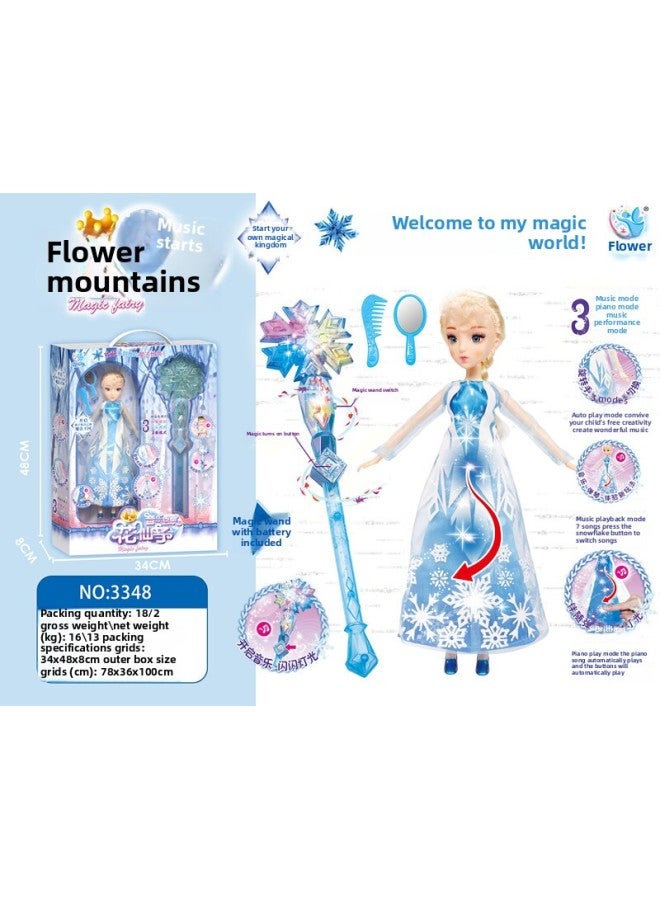 Free Mail A Generation Of Toys Flower Fairy Magic Wand Suit Luminous Magic Fairy Treasure Chest Handbag Fairy Wand-Color:Snowflake Magic Wand Ice Princess Set  - Image 1