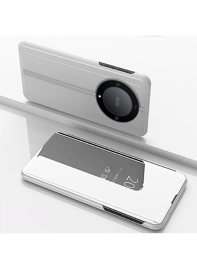 زبون جراب هاتف Honor X9b من الجلد المطلي بمرآة أفقية مع حامل - Image 1