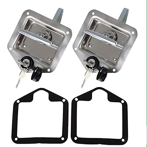Silscvtt Trailer Door Latch THandle Lock Stainless Steel Keys Replacement for Camper RV Truck Tool 2PCS - Image 1