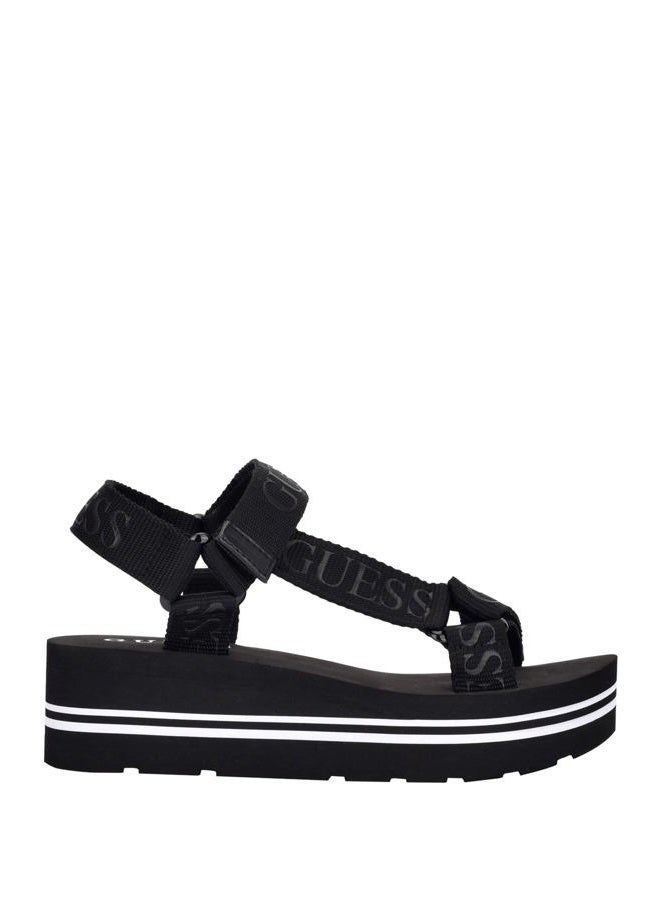 GUESS Women's Avin Wedge Sandal Black 9, 39.5 EU - Image 2