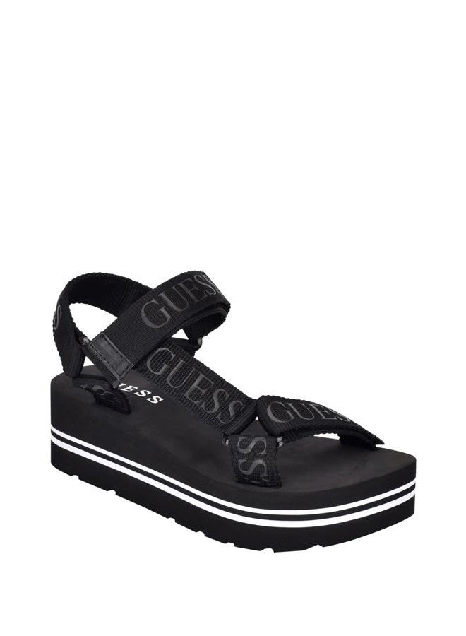 GUESS Women's Avin Wedge Sandal Black 9, 39.5 EU - Image 1