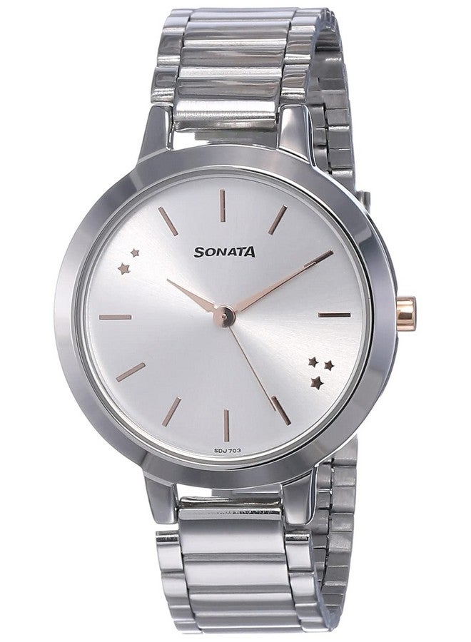سوناتا ساعة سوناتا بلاي للنساء بمينا فضية وحزام من الفولاذ المقاوم للصدأ - NS8141KM02 - Image 1