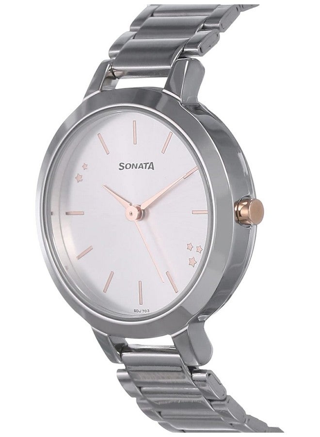 سوناتا ساعة سوناتا بلاي للنساء بمينا فضية وحزام من الفولاذ المقاوم للصدأ - NS8141KM02 - Image 2