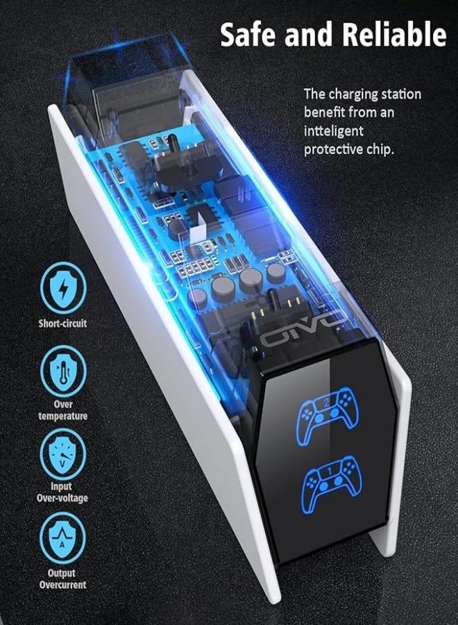 M MIAOYAN PS5 Charging Station for PS5 Controller 2-Hour Fast PS5 Controller Charger with Upgraded PS5 Charging Base PS5 Charger for Dual PS5 Controllers  - Image 2