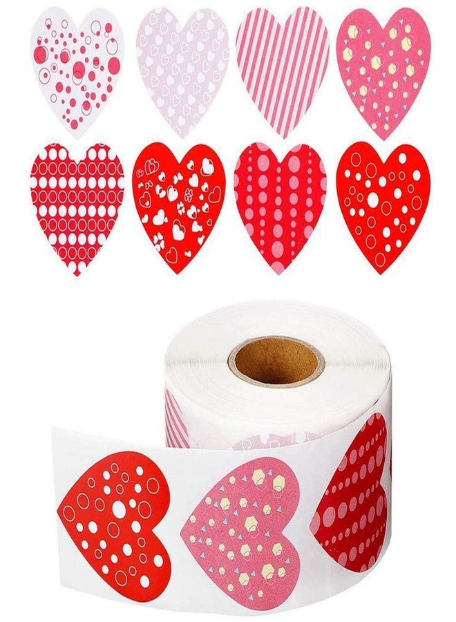LINXI Colorful Paper Heart Roll Stickers, 500pcs, Waterproof, Valentine's Day Decorative Stickers for Wedding Party - Image 1