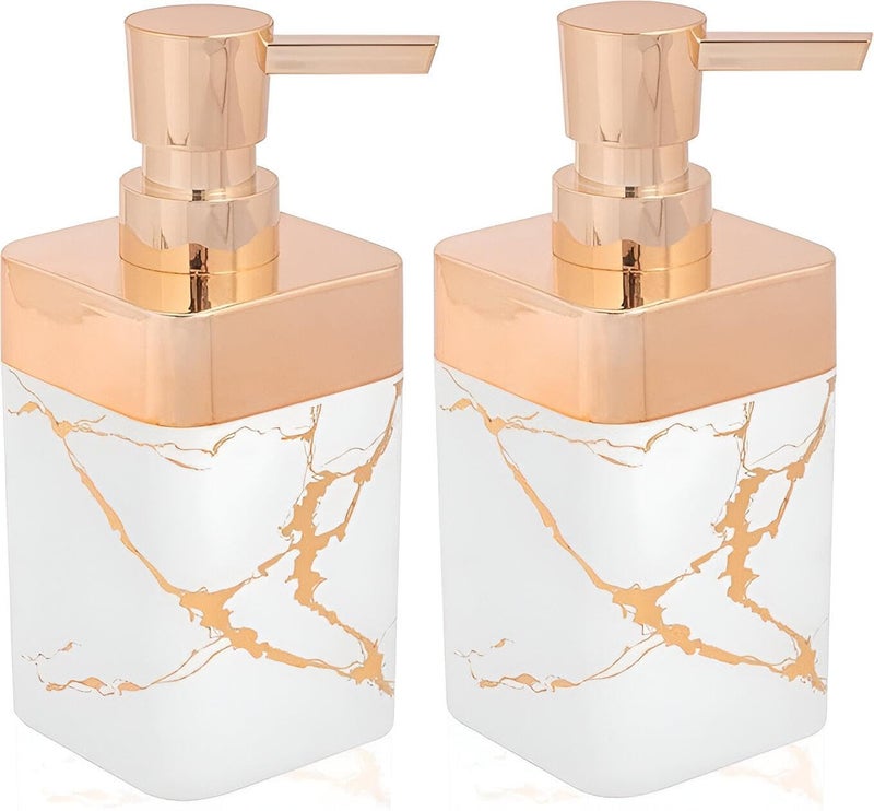 Hand and Body Soap Dispenser-Multifunctional Liquid Dispenser for Bathroom and Kitchen, Suitable for Manual Soap, Shower Gel, Shampoo, Disinfectant, Rust Resistant Pump (2pcs White)