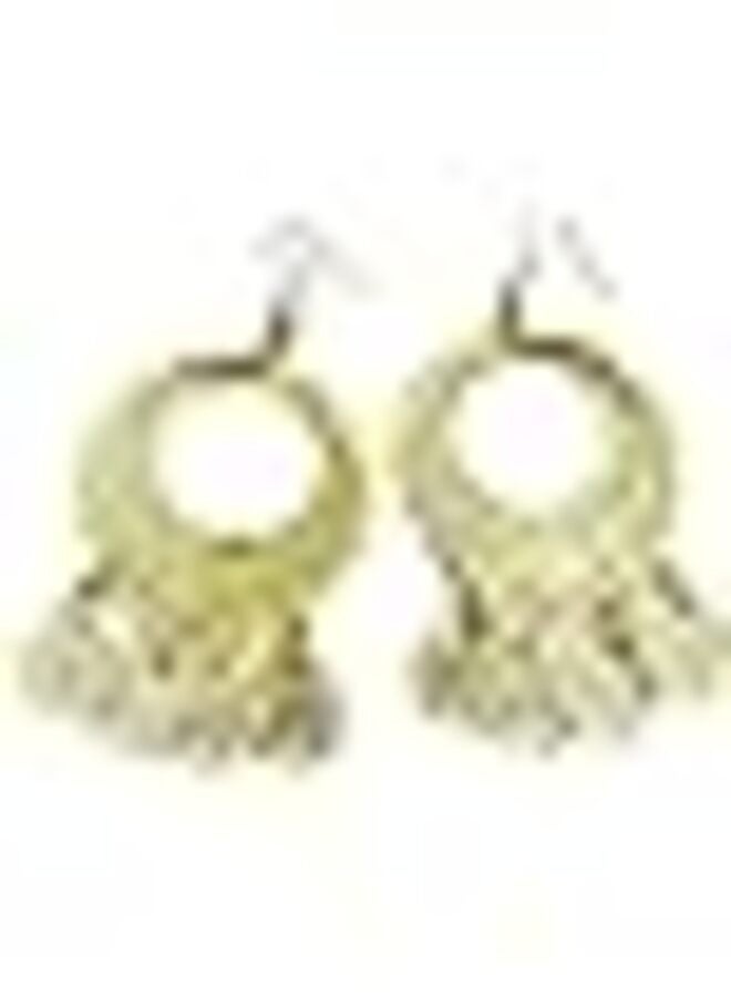 Egyptian crescent-shaped earrings with gold-colored coins - Image 1