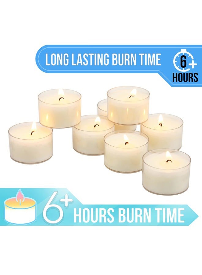 Stonebriar 96 Pack Unscented 6 To 7 Hour Extended Burn Time Clear Cup Tea Light Candles - Image 4