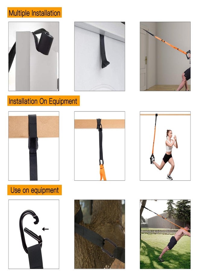 Moulyan Bodyweight Resistance Training Straps,Training straps Complete Home Gym Fitness Trainer kit for Full-Body Workout Easy Setup Gym Home Outdoors - Image 2