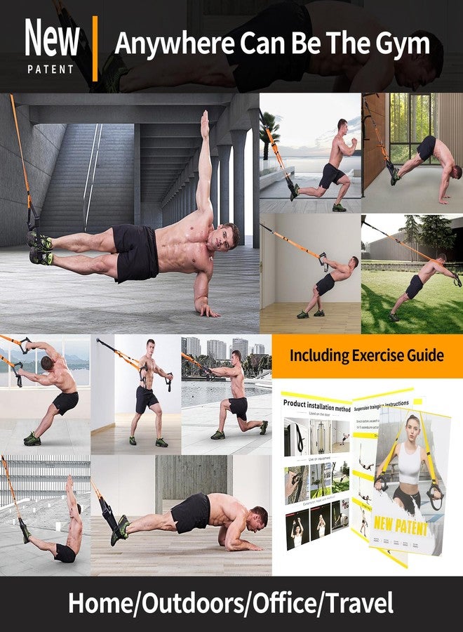 Moulyan Bodyweight Resistance Training Straps,Training straps Complete Home Gym Fitness Trainer kit for Full-Body Workout Easy Setup Gym Home Outdoors - Image 5