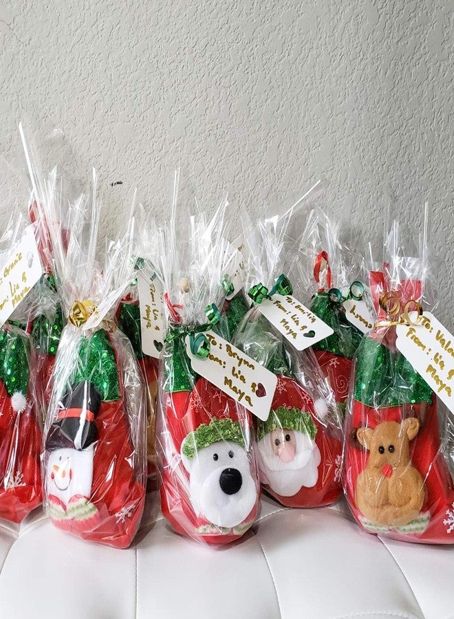 DearHouse12pcs Mini Christmas Stockings, 6" 3D Xmas Stocking Christmas Tree Ornaments Decorations - Santa Claus Snowman Reindeer Gift Card Silverware Holders - Image 4