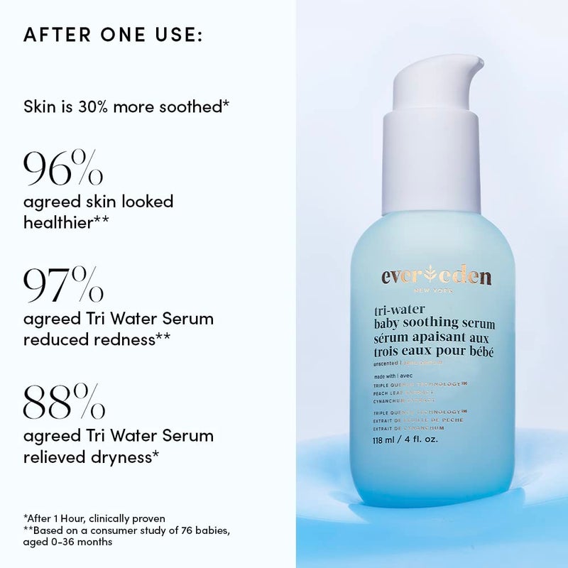 Evereden سيروم إيفريدن ثلاثي الماء للأطفال، 4 أونصة سائلة | عناية نظيفة وآمنة للأطفال | خالي من السموم والعطور | مكونات نظيفة - Image 2