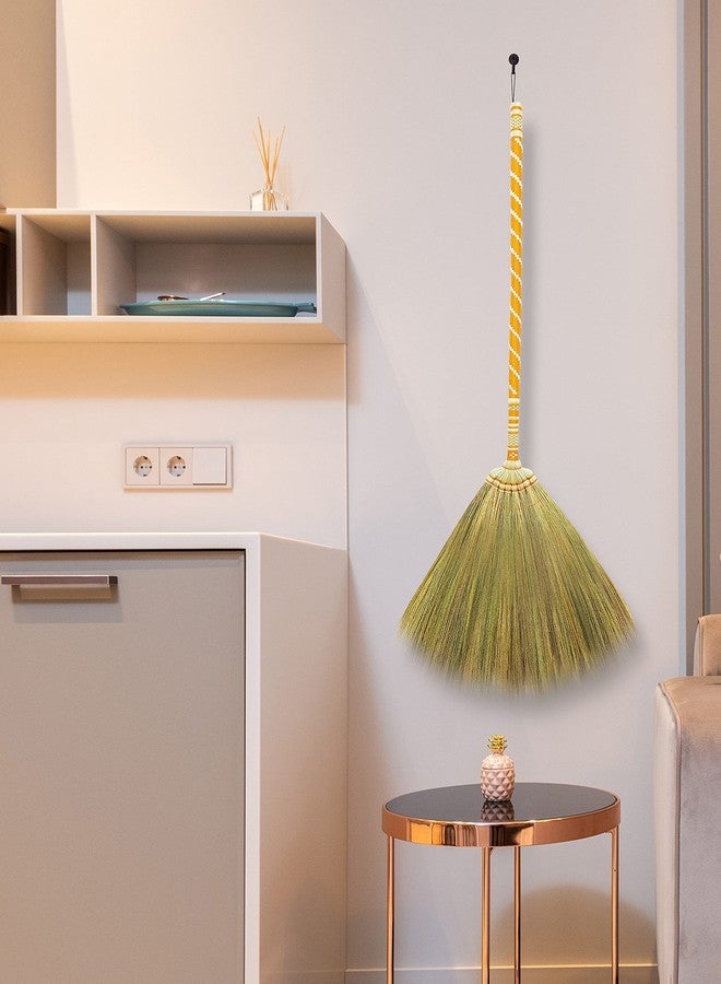 AW BROOMS Asian Straw Broom Thai for Cleaning Floor,Housewarming Gift,Thai Vintage Retro Grass Broom Stick, Hardwood Sweeper with Brush Power and Circle Cleaning (Length 40 inch) - Image 4