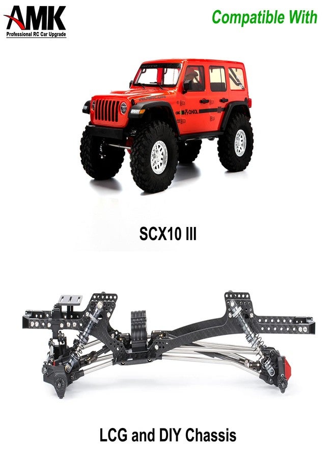 AMK 9Pcs Carbon Fiber SCX10 III Link Rod 1/10 Scale Linkages SCX10 Tie Rods for RC Crawler Body LCG Chassis DIY Cheater Rigs (Red) - Image 2