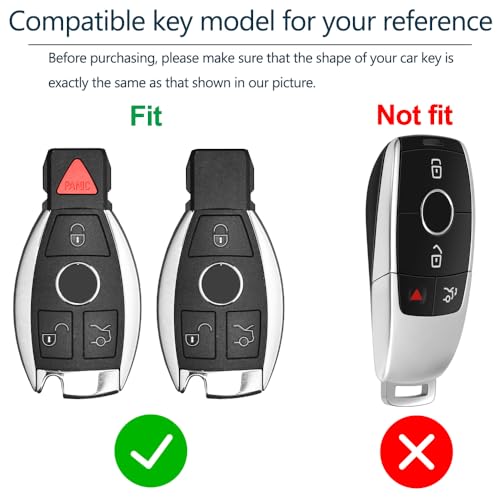 Lcyam Soft Silicone Rubber Key Fob Cover Case for Mercedes Benz C E M S CLS CLK GLK GLC G Class CLA GLK350 GLA 250 C300 AMG 2019 GLC 300 (Black) - Image 2