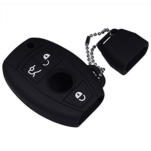 Lcyam Soft Silicone Rubber Key Fob Cover Case for Mercedes Benz C E M S CLS CLK GLK GLC G Class CLA GLK350 GLA 250 C300 AMG 2019 GLC 300 (Black) - Image 3