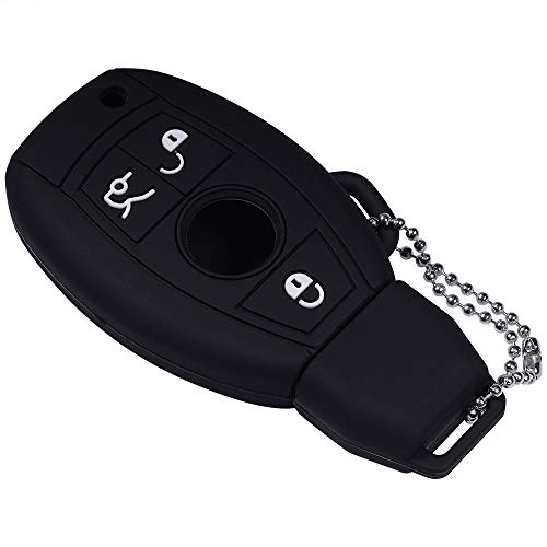 Lcyam Soft Silicone Rubber Key Fob Cover Case for Mercedes Benz C E M S CLS CLK GLK GLC G Class CLA GLK350 GLA 250 C300 AMG 2019 GLC 300 (Black) - Image 4