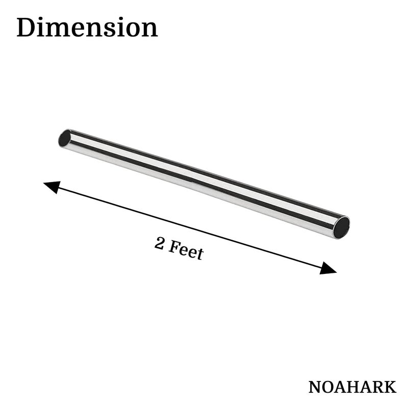 NOAHARK 304 Stainless Steel Curtain Rod | Reliable & Durable Wardrobe Pipes & Shower Rods for Home & Office | Anti-Rust Stainless Steel Curtain Pipe for Doors, Windows, & Showers (1 Pipe, 2 feet) - Image 2