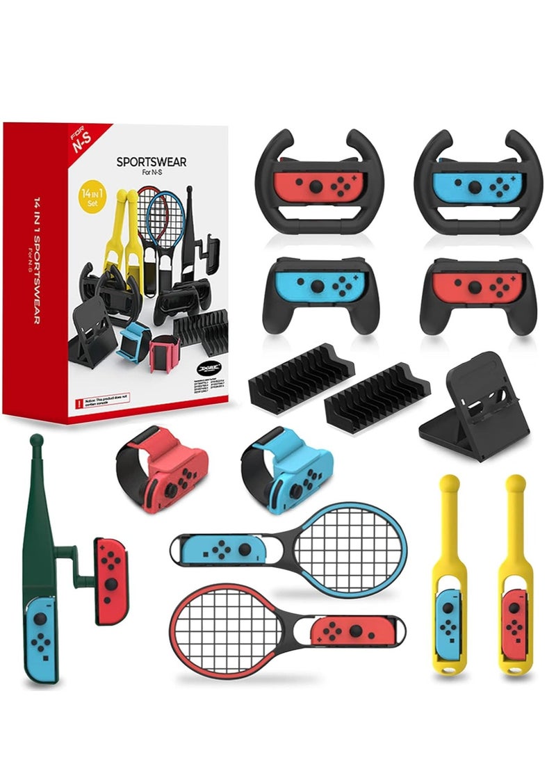 Generic Switch Sports Accessories Bundle Compatible with Nintendo Switch/ OLED Console & Joy-con, , 14 in 1 Switch/Switch  - Image 1