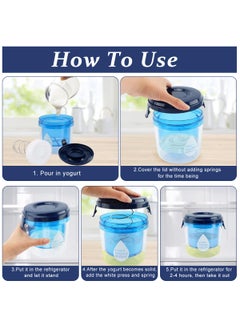 HASTHIP HASTHIP® Greek Yogurt Strainer with Lid, Yogurt Filter with Ultra Fine Mesh, Hung Curd Strainer Box Makes Small batches(450g) of Thick Creamy Greek or Coconut Yogurt  - Image 5