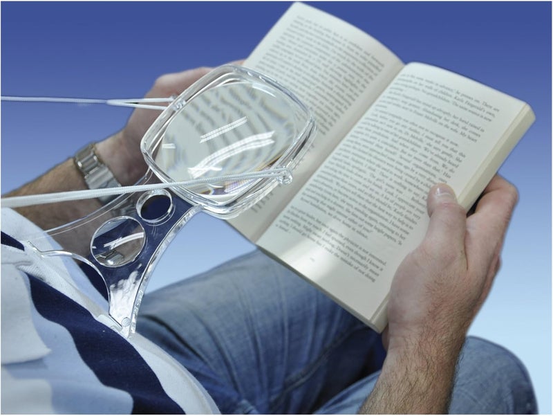 Aidapt Hands Free Large Area Adjustable Neck Worn Twin Magnifier for Reading Books Hobbies Sewing Crafts Map Reading Jewellery with Fine Detail Magnifying Glass Aid - Image 2