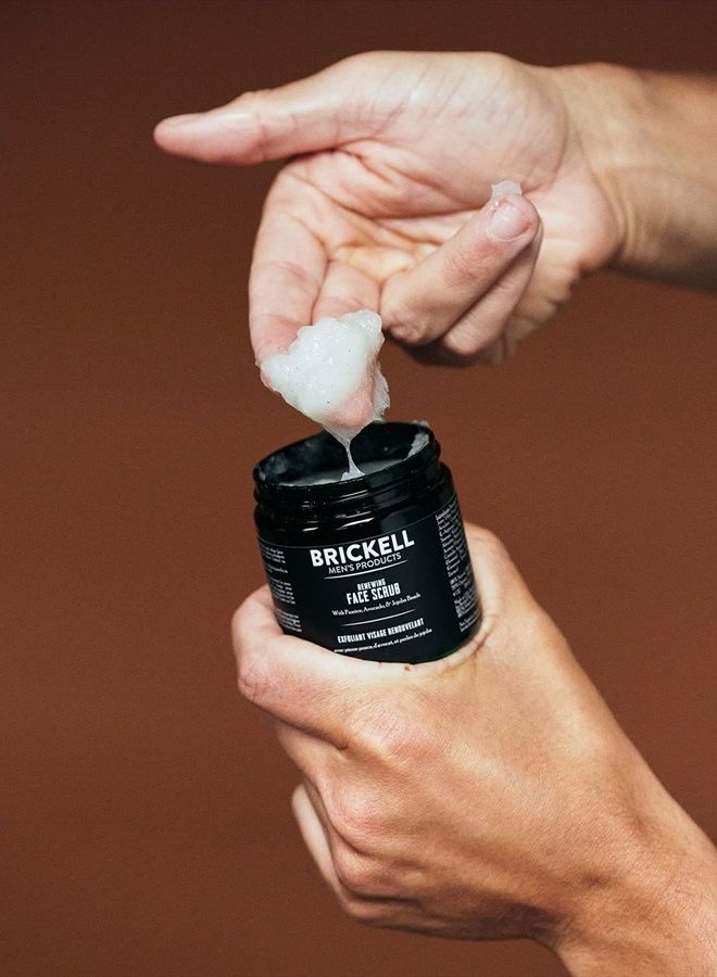 Brickell Men's Products Brickell Men's Renewing Face Scrub for Men, Natural and Organic Deep Exfoliating Facial Scrub Formulated with Jojoba Beads, Coffee Extract and Pumice, 4 Ounce, Scented - Image 4