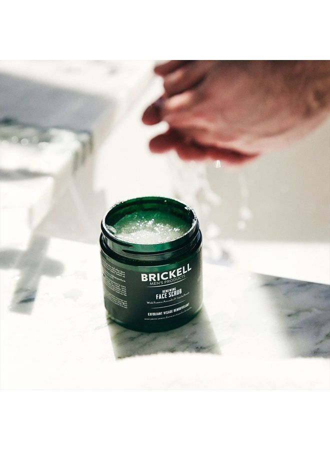 Brickell Men's Products Brickell Men's Renewing Face Scrub for Men, Natural and Organic Deep Exfoliating Facial Scrub Formulated with Jojoba Beads, Coffee Extract and Pumice, 4 Ounce, Scented - Image 2