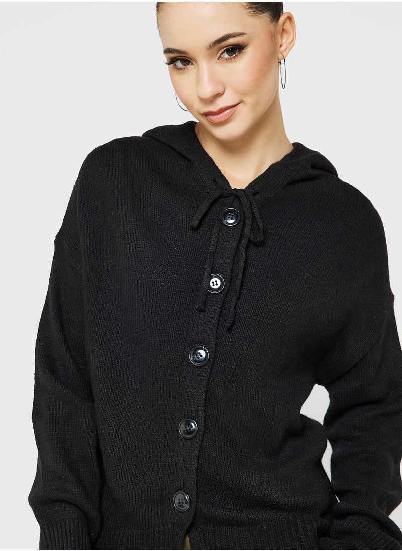Ginger - Fine Knit Cardigan With Hood - Image 1