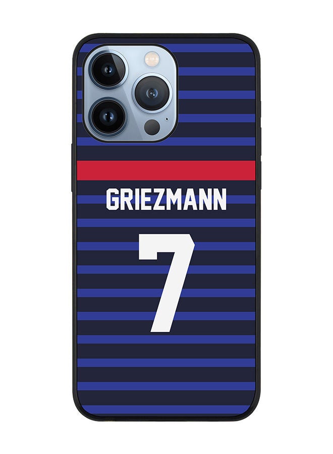 Stylizedd Rugged Black edge case for Apple iPhone 13 Pro Slim fit Soft Case Flexible Rubber Edges Anti Drop TPU Gel Thin Cover - Football Team - France Player Name - Griezmann - Image 1