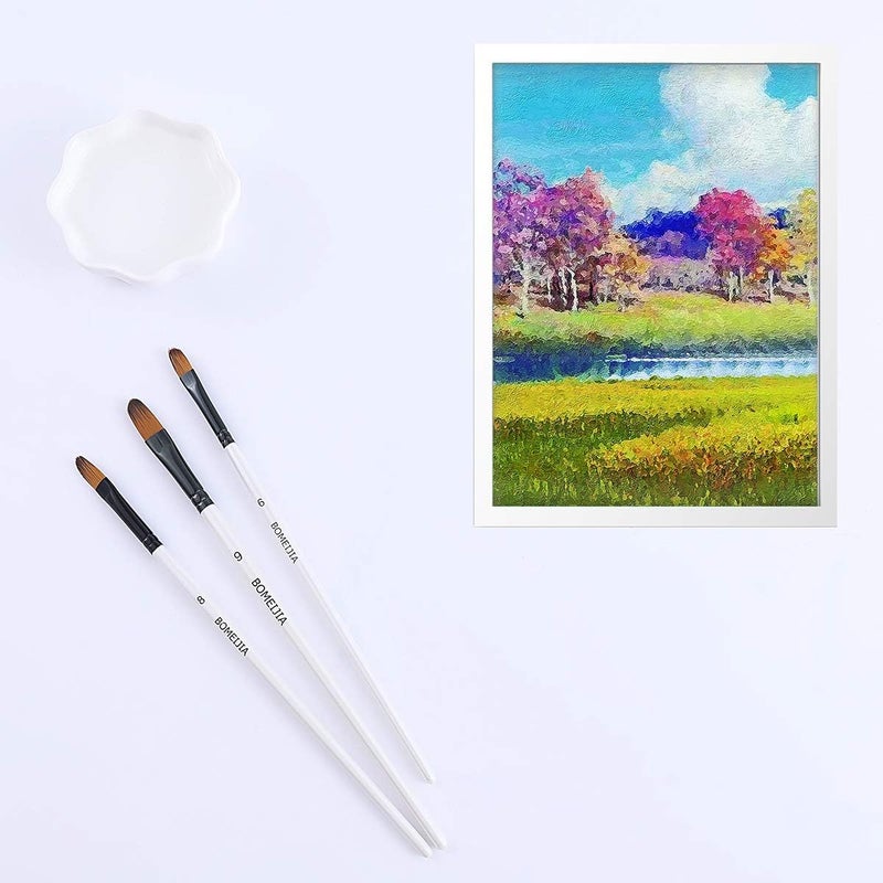 GETHPEN Filbert Paint Brushes Set, 12 PCS Artist Brush for Acrylic Oil Watercolor Gouache Artist Professional Painting Kits with Synthetic Nylon Tips - Image 5