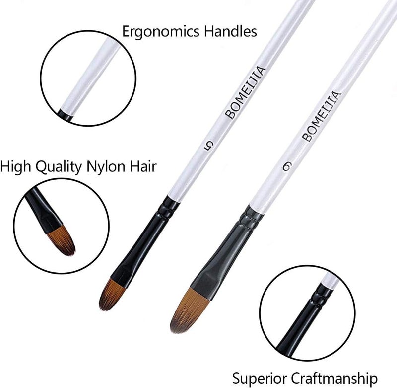 GETHPEN Filbert Paint Brushes Set, 12 PCS Artist Brush for Acrylic Oil Watercolor Gouache Artist Professional Painting Kits with Synthetic Nylon Tips - Image 3